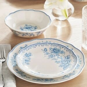 New The Pioneer Woman Agatha Blue Blue Floral 3 Piece Dinnerware Set